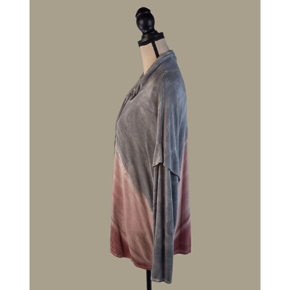 New Directions Studio Ombre Pink, White, and Gray Cowl Neck Top Size Large - Picture 5 of 10